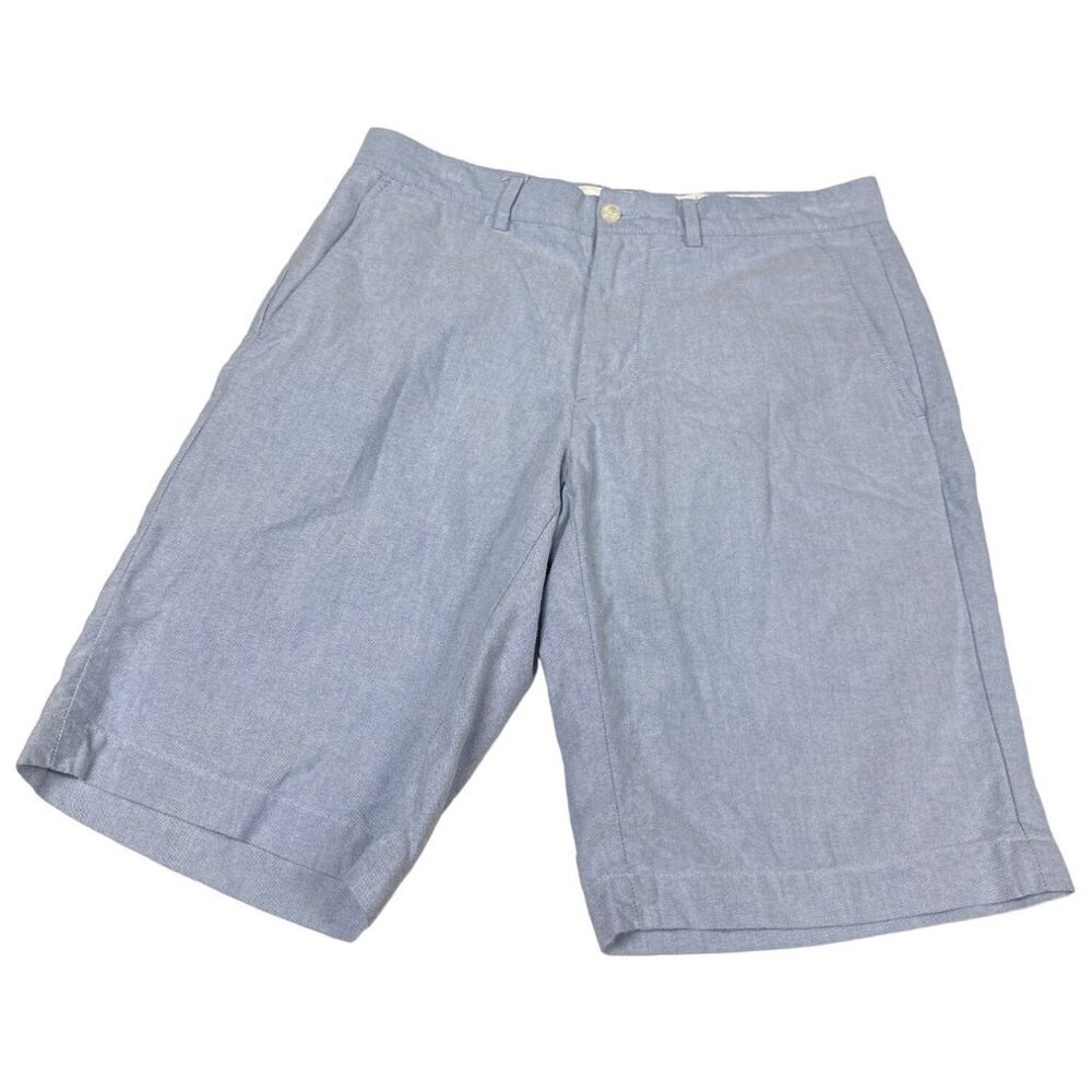 Polo by Ralph Lauren Preston Flat Front 100% Cotton Blue Chino Shorts Sz 31